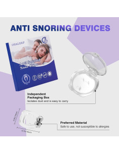 Clip Nasal Anti Ronquidos OHALEEP Silicona Ajustable Blanco M 2