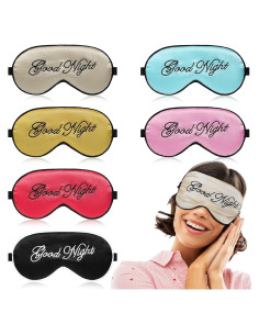 6 Máscaras de Sueño de Seda Syhood Ajustables Multicolor