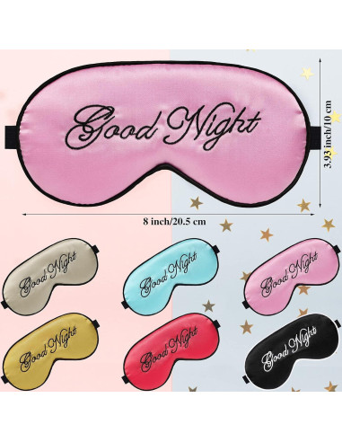 6 Máscaras de Sueño de Seda Syhood Ajustables Multicolor