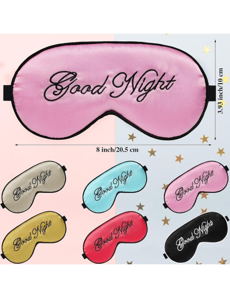 6 Máscaras de Sueño de Seda Syhood Ajustables Multicolor