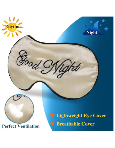 6 Máscaras de Sueño de Seda Syhood Ajustables Multicolor