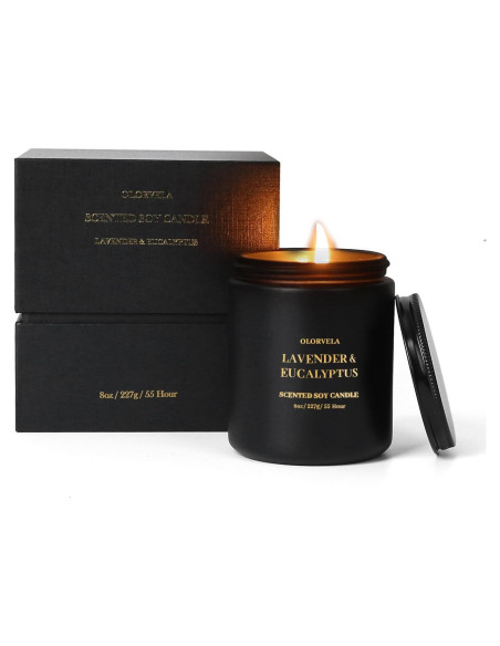 Vela Aromática para Hombres Olorvela 8oz Lavanda Eucalipto