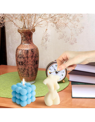 Juego de Velas Aromáticas de Cuerpo Femenino 2 Piezas Cera Soja