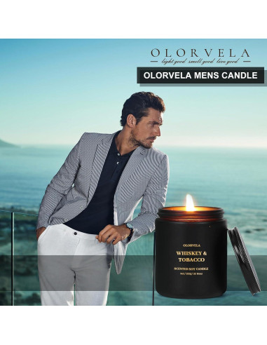 Vela Aromática para Hombres Olorvela 8oz Lavanda Eucalipto