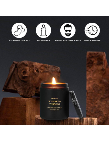 Vela Aromática para Hombres Olorvela 8oz Lavanda Eucalipto