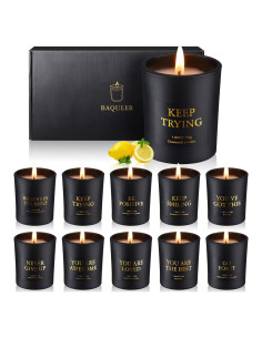 Juego de 10 Velas Aromáticas Motivacionales Baquler 55g
