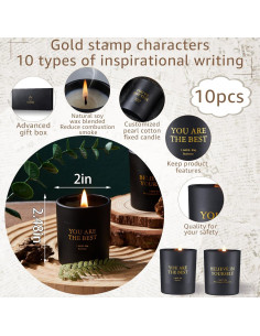 Juego de 10 Velas Aromáticas Motivacionales Baquler 55g 2