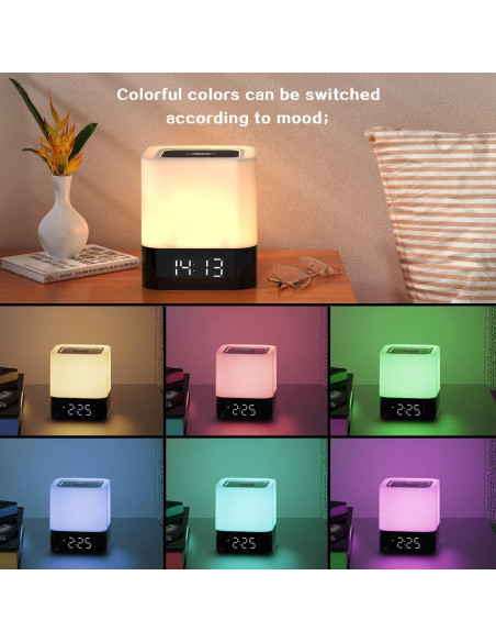 Aisuo Lámpara Nocturna 5 en 1 con Altavoz Bluetooth DY28