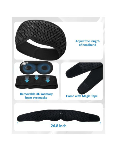 Máscara de Sueño Bluetooth ZZZ 3D Removible con Altavoces