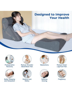 Juego de Almohadas en Cuña Ortopédicas KingPavonini 4 Piezas 2