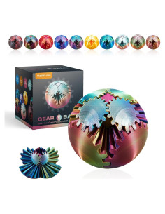 Bola de Engranaje Fidget Juguete Antiestrés 3D Rojo Amarillo Azul
