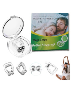 Dispositivo Anti Ronquidos - Clip Nasal Magnético 4 Piezas Silicona