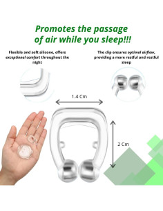 Dispositivo Anti Ronquidos - Clip Nasal Magnético 4 Piezas Silicona 2