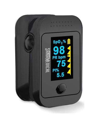 Oxímetro de Pulso Santamedical SM-519BR-BL OLED con Estuche