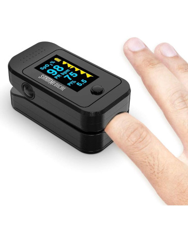 Oxímetro de Pulso Santamedical SM-519BR-BL OLED con Estuche