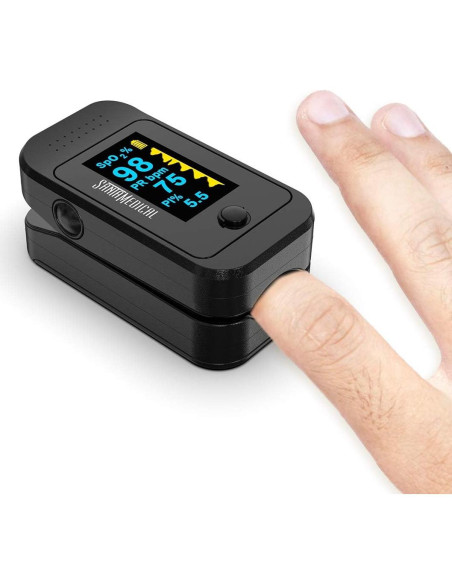 Oxímetro de Pulso Santamedical SM-519BR-BL OLED con Estuche