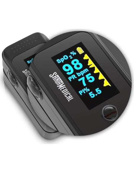 Oxímetro de Pulso Santamedical SM-519BR-BL OLED con Estuche