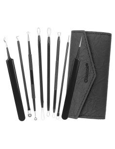 Kit de Extracción de Comedones Glamne - 8 Herramientas de Acero Inoxidable