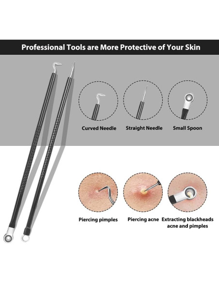 Kit de Extracción de Comedones Glamne - 8 Herramientas de Acero Inoxidable Kit de Extracción de Comedones Glamne - 8 Herramientas de Acero Inoxidable