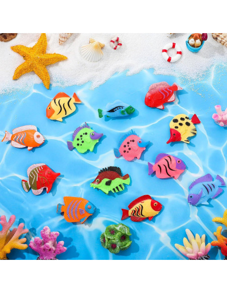 Juego de 36 peces de plástico LHSYFBZ para fiestas y acuarios