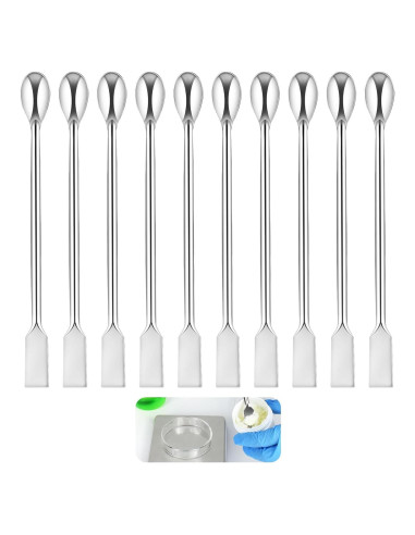 Juego de 10 Espátulas de Acero Inoxidable CRZQXOUR para Laboratorio