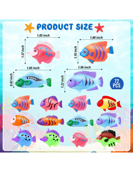Juego de 36 peces de plástico LHSYFBZ para fiestas y acuarios