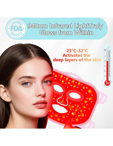 Máscara de Terapia de Luz Roja Coroever para Cara y Cuello Máscara de Terapia de Luz Roja Coroever para Cara y Cuello