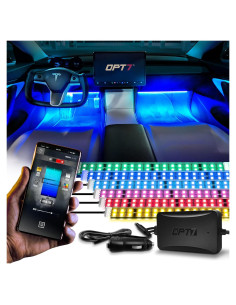 Tiras LED interiores OPT7 Aura Pro 6PC RGB con control remoto