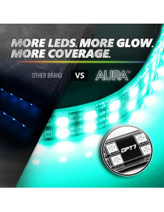 Tiras LED interiores OPT7 Aura Pro 6PC RGB con control remoto 2