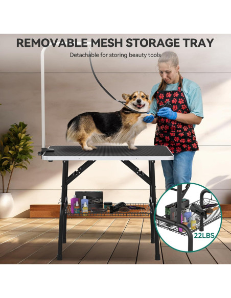 Mesa de Aseo para Perros YITAHOME 91.44 cm Ajustable Plegable