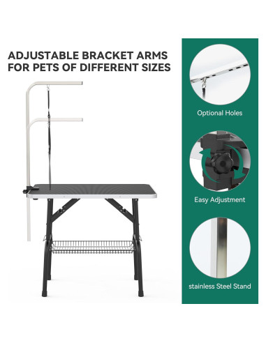 Mesa de Aseo para Perros YITAHOME 91.44 cm Ajustable Plegable