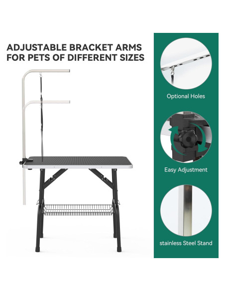 Mesa de Aseo para Perros YITAHOME 91.44 cm Ajustable Plegable