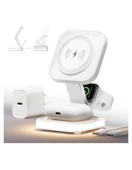 Cargador Inalámbrico Magnético 5 en 1 Quzudn para iPhone 12-16