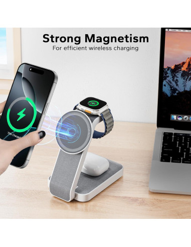 Estación de Carga Inalámbrica 3 en 1 Eazpower para iPhone y Apple Watch