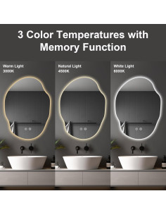 Espejo de Baño LED Asimétrico 39F USA 76.2x55.9cm Anti-vaho 2