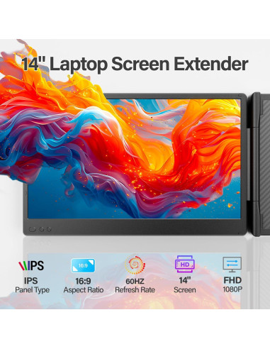 Extensor de Pantalla Portátil Kasorey T2Pro 14" FHD 1080P