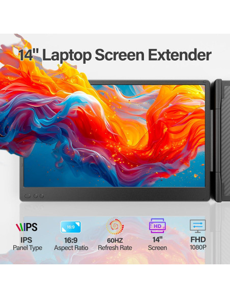 Extensor de Pantalla Portátil Kasorey T2Pro 14" FHD 1080P