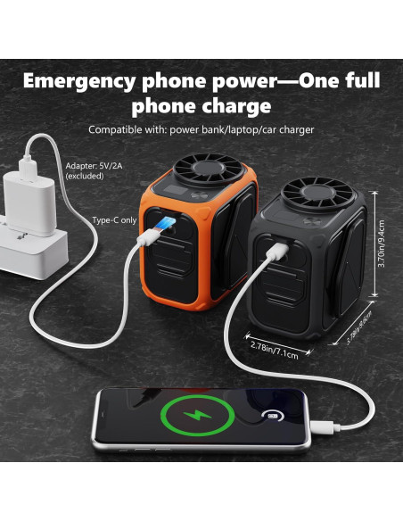 Ventilador Portátil de Cintura YISKDE JF002 10000mAh 5 Velocidades