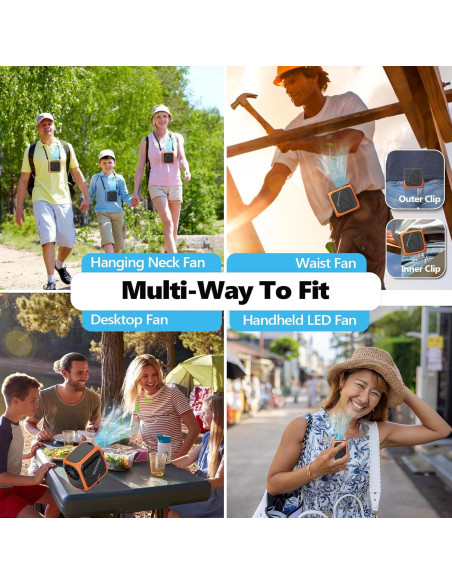 Ventilador Portátil de Cintura YISKDE JF002 10000mAh 5 Velocidades