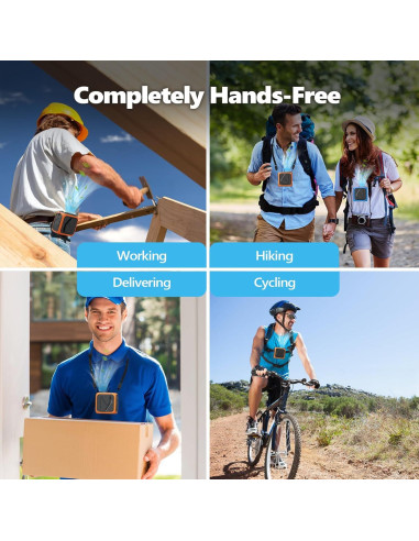 Ventilador Portátil de Cintura YISKDE JF002 10000mAh 5 Velocidades