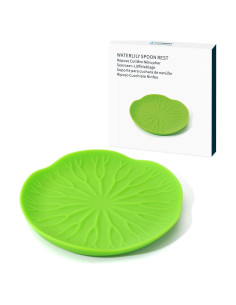 Soporte de Cuchara de Silicona KITCHENDAO - Verde Floral - 15x12cm