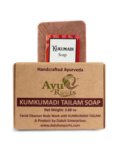 Jabón Ayurvédico Kumkumadi Tailam 109.8g - Natural y Hidratante
