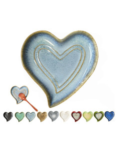 Reposap cucharas de cerámica Rhobtyne corazón azul mar