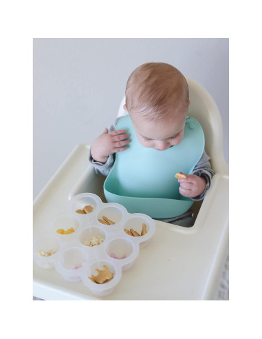 Baberos de Silicona Otterlove 100% Pura - Paquete de 2 Menta y Humo