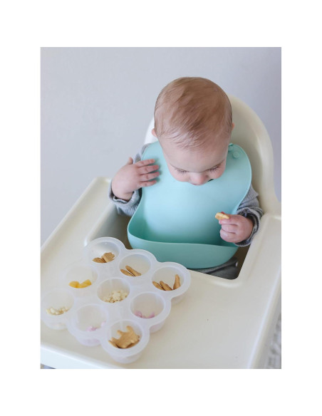 Baberos de Silicona Otterlove 100% Pura - Paquete de 2 Menta y Humo