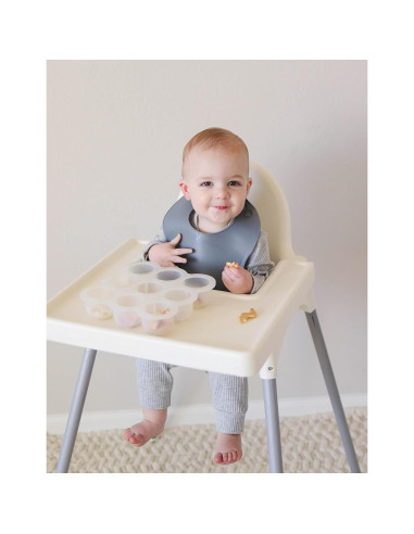 Baberos de Silicona Otterlove 100% Pura - Paquete de 2 Menta y Humo