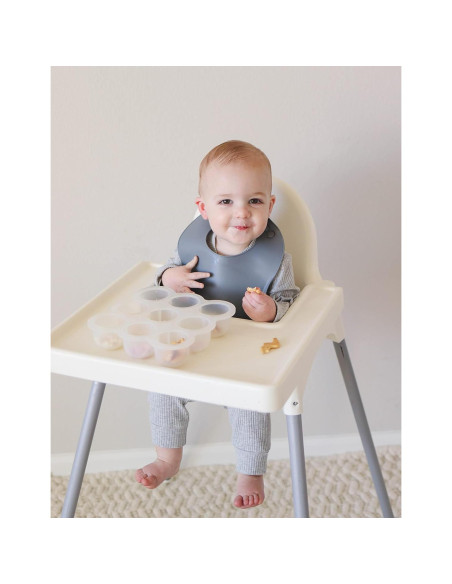 Baberos de Silicona Otterlove 100% Pura - Paquete de 2 Menta y Humo