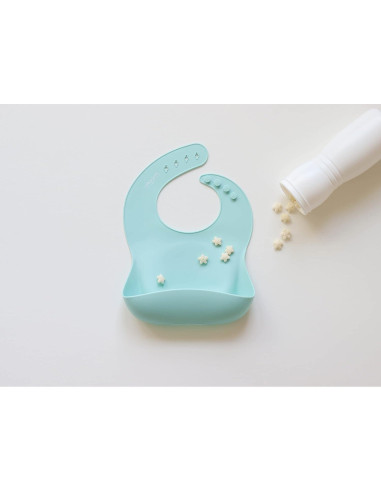 Baberos de Silicona Otterlove 100% Pura - Paquete de 2 Menta y Humo