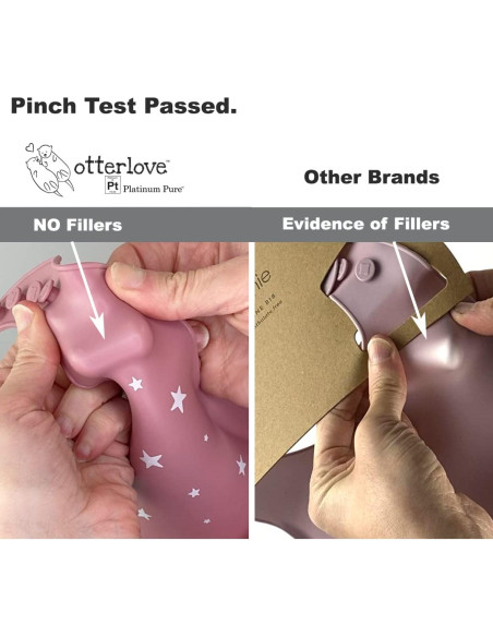 Baberos de Silicona Otterlove 100% Pura - Paquete de 2 Menta y Humo