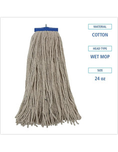 Cabezal de Mopa Boardwalk CM22024 Algodón Blanco 12 Unidades 2